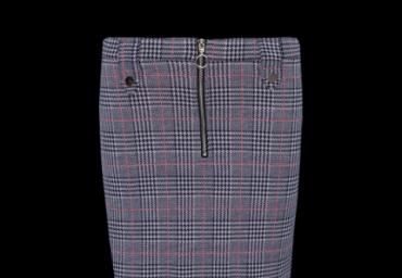 Zip front a line checked skirt. - LSKW 225ADORE