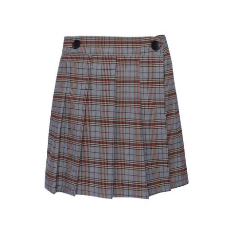 Pleated checked skirt with buttons at the waist. - LSKW 225KIMMY