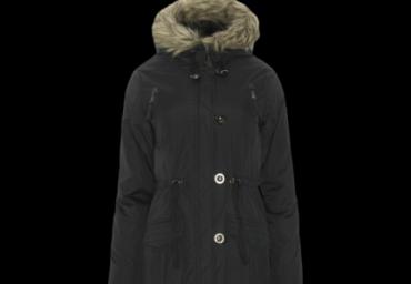 Combined hooded parka with fake fur trim. - LJK JILL