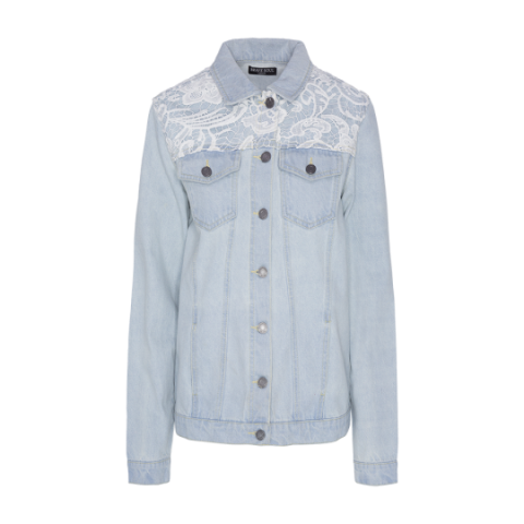 Denim jacket with crochet detail. - LJK RAYOLACROCHT