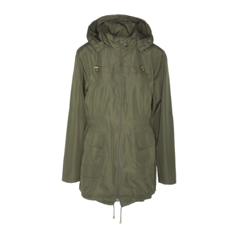 Detachable hooded mac with elasticated waist. - LJK RAVEPLAIND