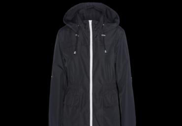 Hooded mac with elasticated waist and contrast zip - LJK RAVECONTRAST