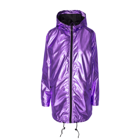 Hooded metallic raincoat. - LJK PARTYPKC