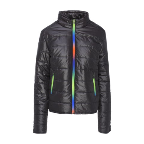 Padded jacket with rainbow zips. - LJK PEMBROKE