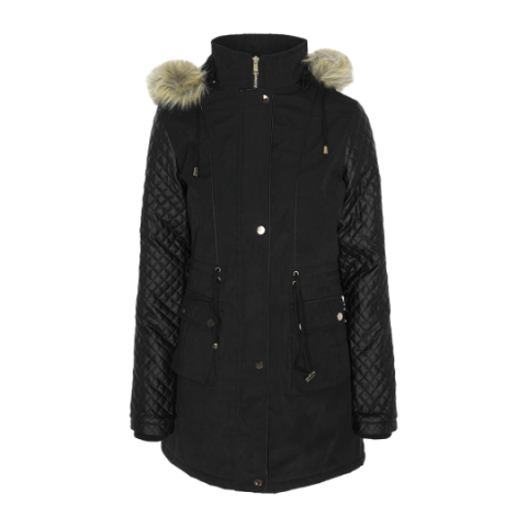 Hooded parka with fake fur trim - LJK MILITARY16