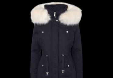 Hooded parka with fake fur trim and contrast pvc. - LJK COASTER