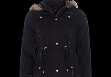 Hooded parka with fake fur trim. - LJK ALLUREB