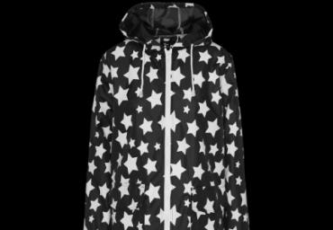 Hooded rainmac with all over star print. - LJK SIRIUS