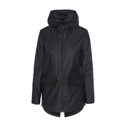 Hooded rubberised mac with drawcord. - LJK RAINYV3PKA